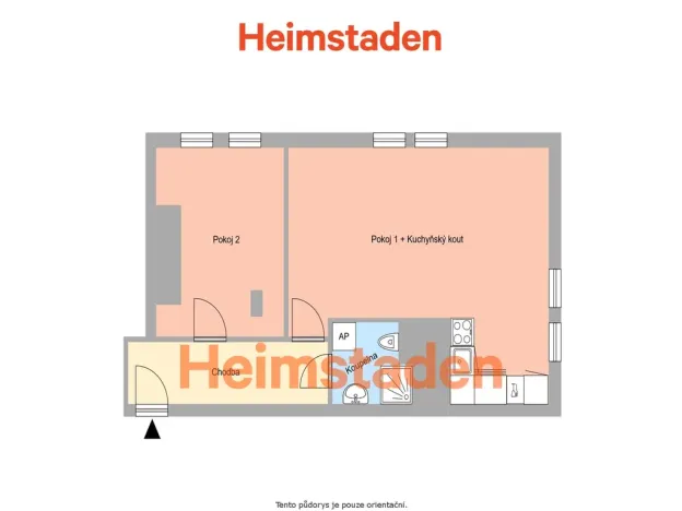 Pronájem bytu 2+kk, Ostrava - Poruba, náměstí Boženy Němcové, 45 m2