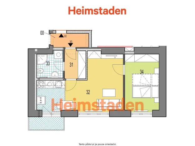 Pronájem bytu 2+kk, Havířov - Šumbark, Slovenského národního povstání, 38 m2