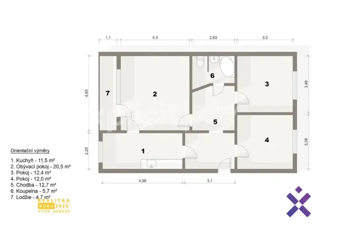 Prodej bytu 3+1, Ústí nad Labem - Krásné Březno, Obvodová, 75 m2