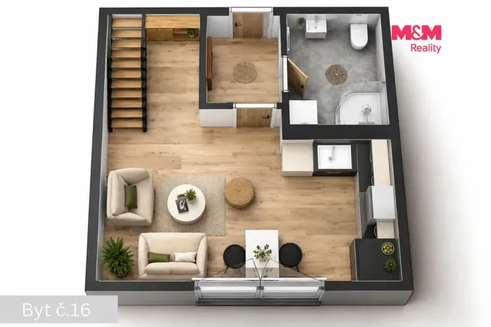Prodej bytu 2+kk, Žleby, Polní, 40 m2