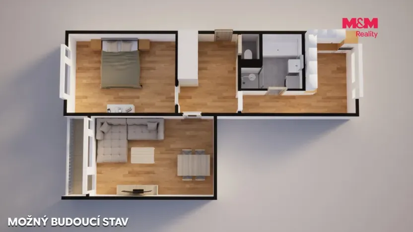 Prodej bytu 2+1, Jílové - Kamenná, 58 m2
