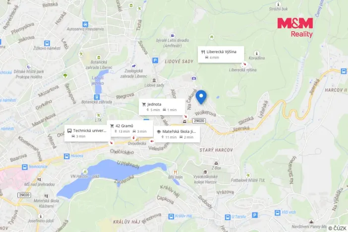Pronájem bytu 1+kk, Liberec - Liberec XV-Starý Harcov, Sosnová, 32 m2