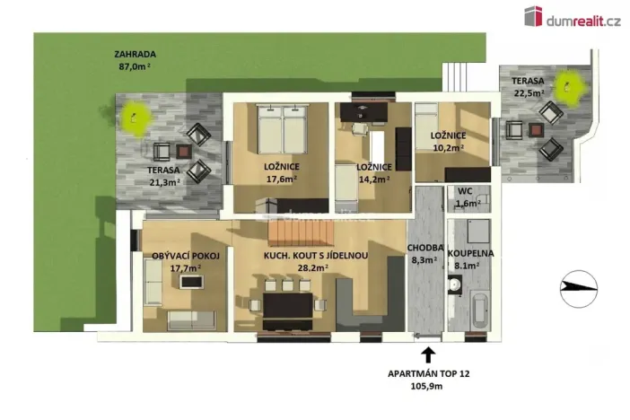 Prodej bytu 4+kk, Scheifling, Rakousko, 106 m2