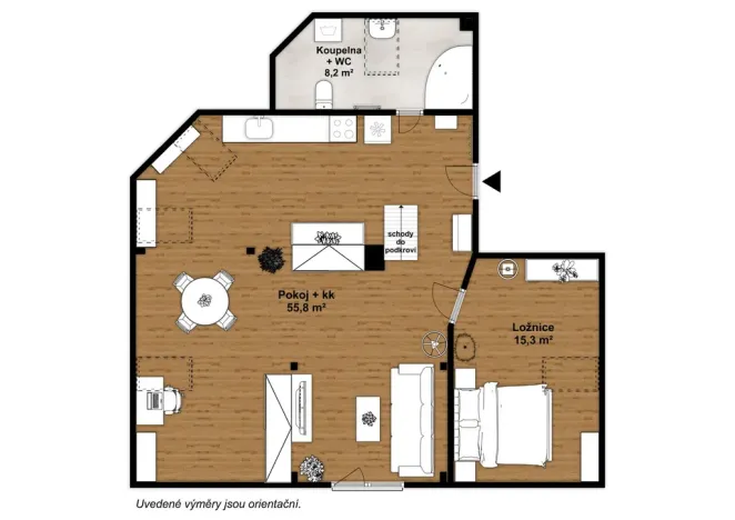 Pronájem bytu 2+kk, Třebotov, Hlavní, 80 m2