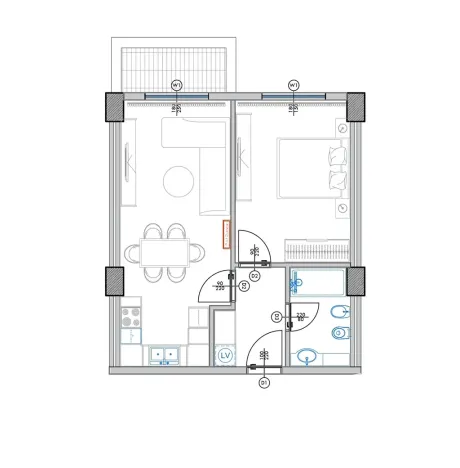 Prodej bytu 2+kk, Qerret, Albánie, 58 m2