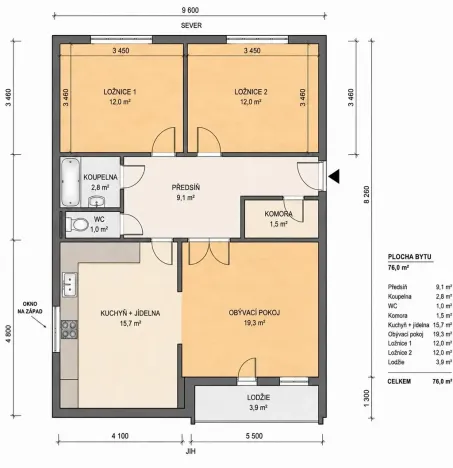 Prodej bytu 3+1, Praha - Háje, Štichova, 76 m2