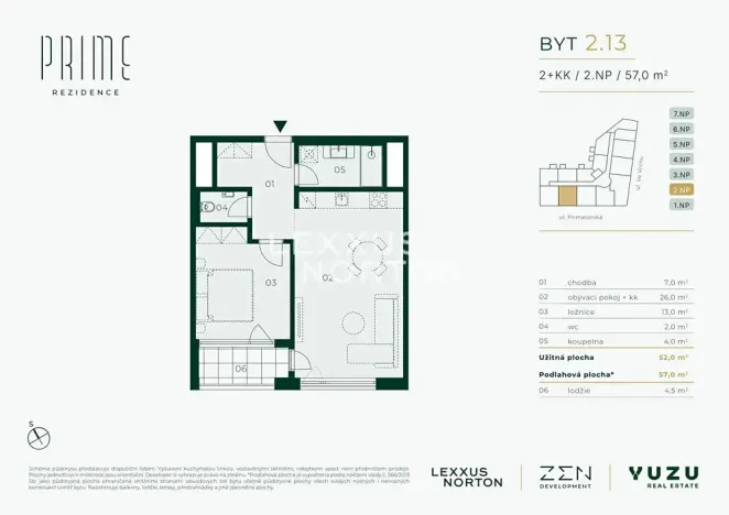 Prodej bytu 2+kk, Praha - Libeň, Primátorská, 52 m2