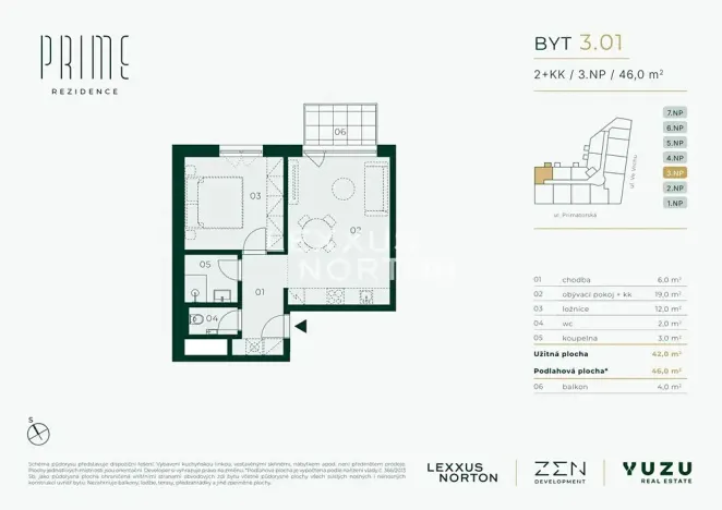 Prodej bytu 2+kk, Praha - Libeň, Primátorská, 42 m2