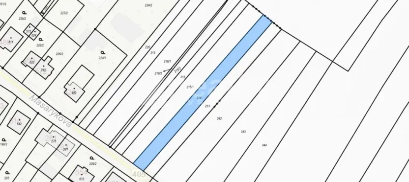 Prodej pozemku pro bydlení, Okříšky, Masarykova, 1004 m2