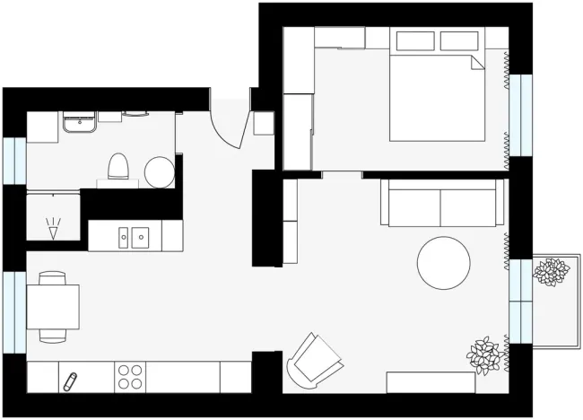 Pronájem bytu 2+kk, Kladno, Petrohradská, 52 m2