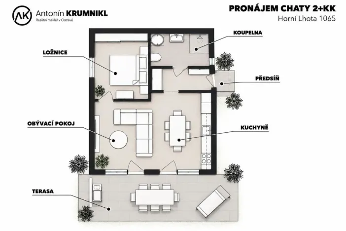 Pronájem chaty, Horní Lhota, 48 m2
