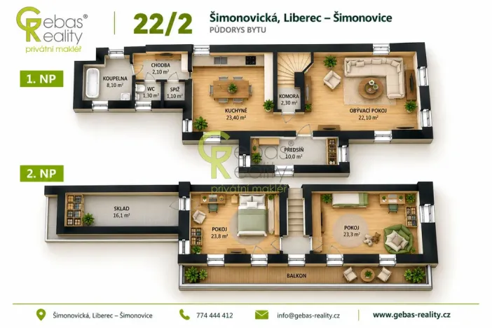 Prodej bytu 3+1, Šimonovice, Šimonovická, 133 m2