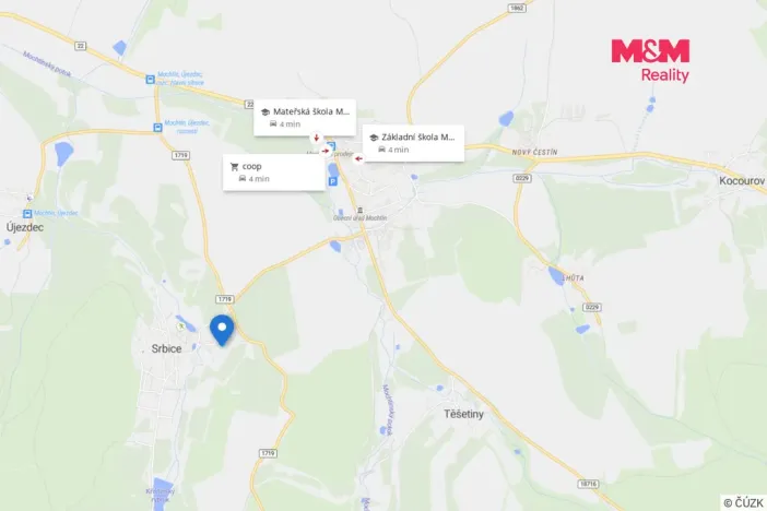 Prodej pozemku pro bydlení, Mochtín - Srbice, 740 m2