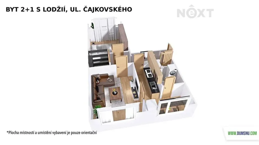 Pronájem bytu 2+1, Šumperk, Čajkovského, 56 m2