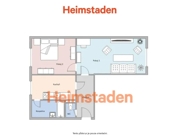 Pronájem bytu 2+1, Orlová - Poruba, Hornická, 53 m2