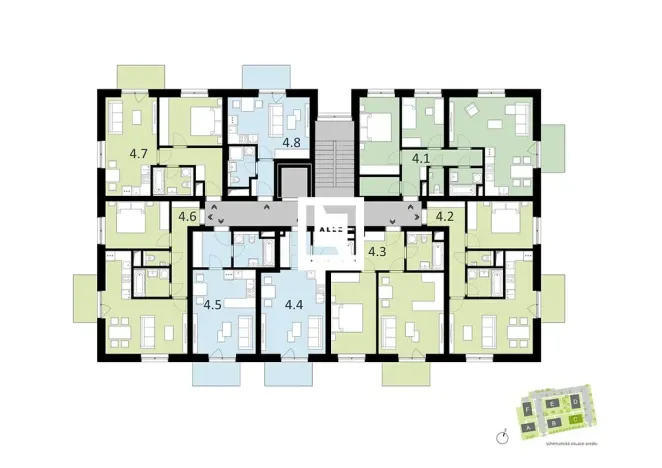 Pronájem bytu 2+kk, Ostrava, 51 m2