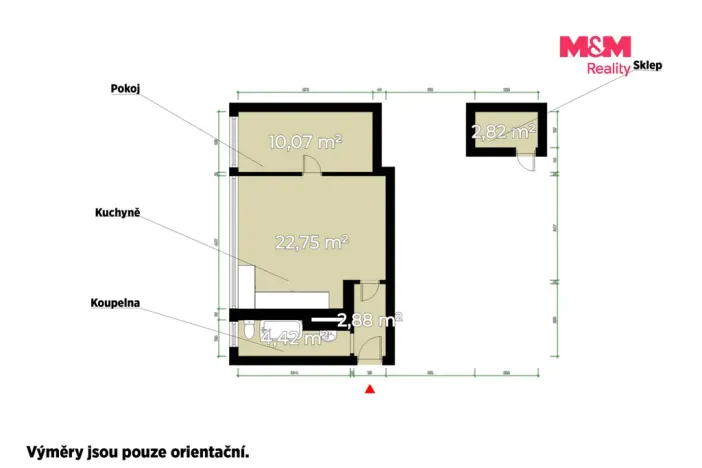 Prodej bytu 2+kk, Praha - Holešovice, U městských domů, 42 m2