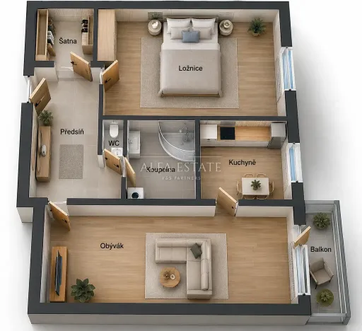 Pronájem bytu 2+1, Karlovy Vary - Drahovice, Vítězná, 63 m2