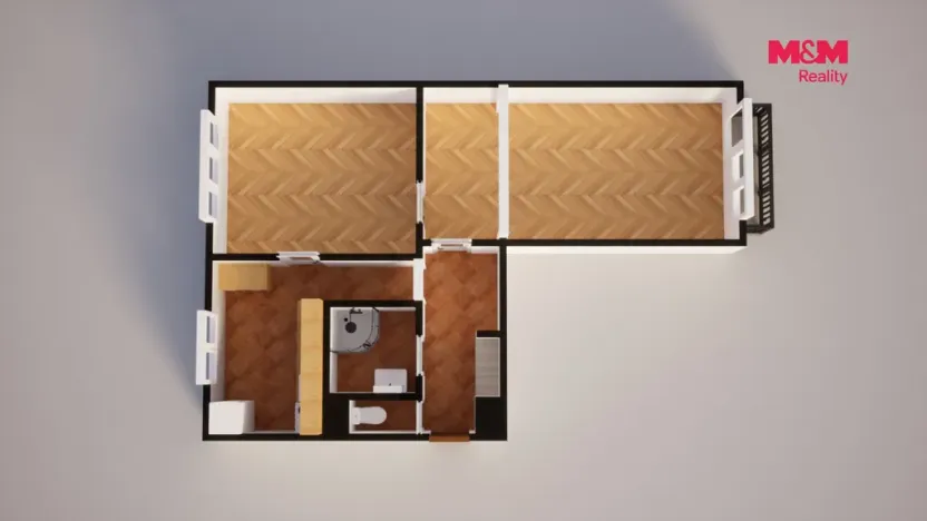 Prodej bytu 2+1, Ústí nad Labem, Kosmonautů, 52 m2