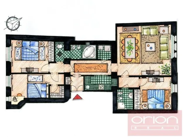 Pronájem bytu 4+1, Praha - Nové Město, Odborů, 100 m2