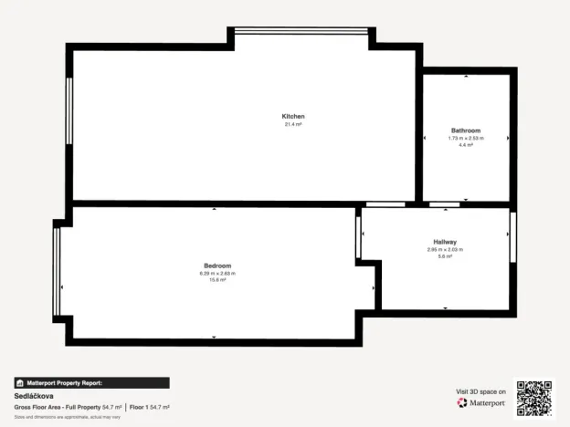 Pronájem bytu 2+kk, Brno - Líšeň, Sedláčkova, 47 m2