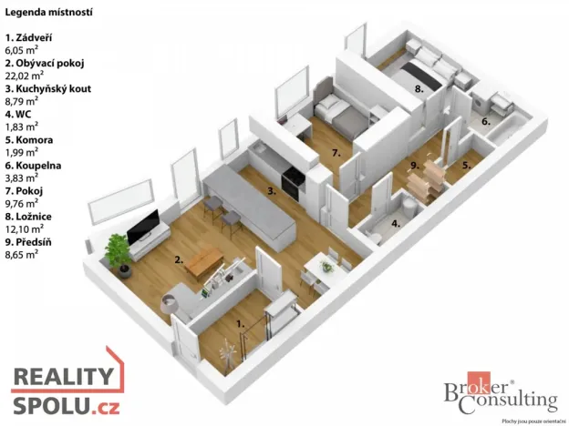 Pronájem bytu 3+kk, Zeleneč, U Lesoparku, 75 m2
