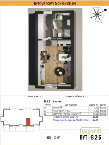 Pronájem bytu 1+kk, Mohelnice, Za Penzionem, 25 m2