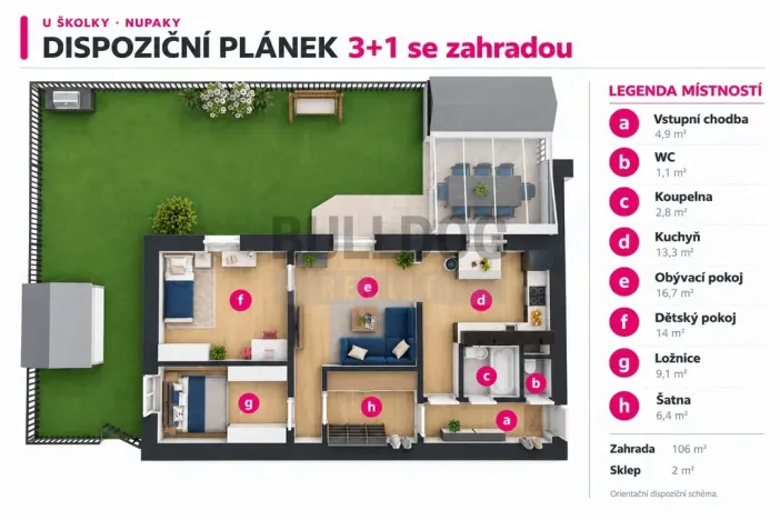 Prodej bytu 3+1, Nupaky, U Školky, 69 m2