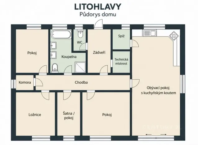 Prodej rodinného domu, Litohlavy, 112 m2