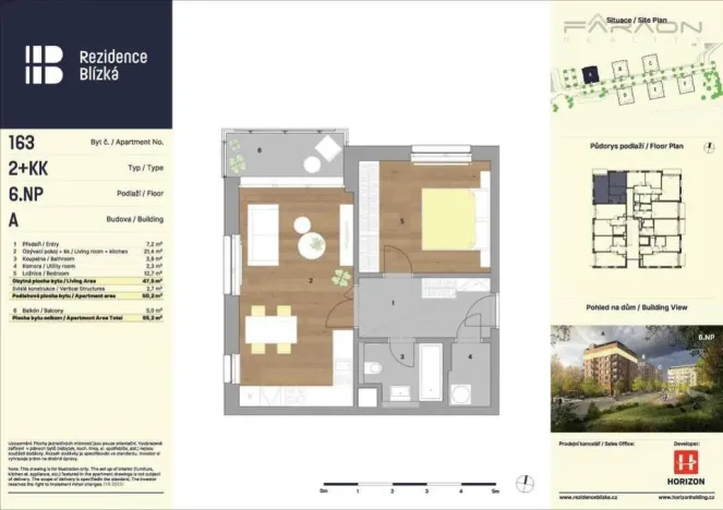Pronájem bytu 2+kk, Praha - Karlín, Švarcova, 55 m2