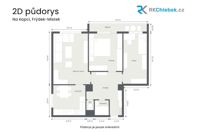 Prodej bytu 3+1, Frýdek-Místek, Na Kopci, 73 m2