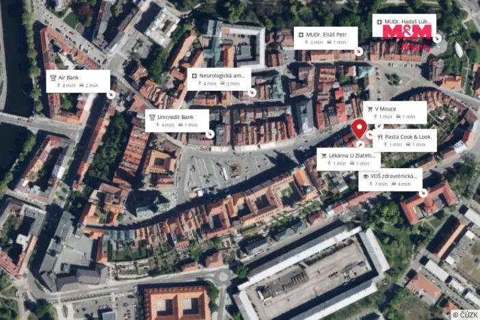 Pronájem bytu 2+1, Hradec Králové, Velké náměstí, 45 m2