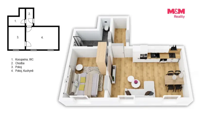 Prodej bytu 2+kk, Jablonec nad Jizerou - Buřany, 46 m2