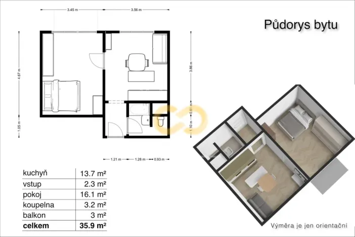 Prodej bytu 2+kk, Písek, Budovatelská, 40 m2