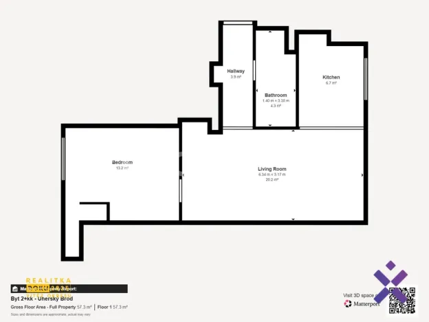 Pronájem bytu 2+kk, Uherský Brod, U Plynárny, 49 m2