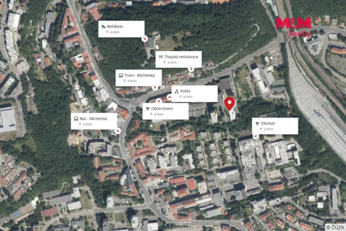 Pronájem bytu 2+kk, Praha - Michle, U Botiče, 42 m2