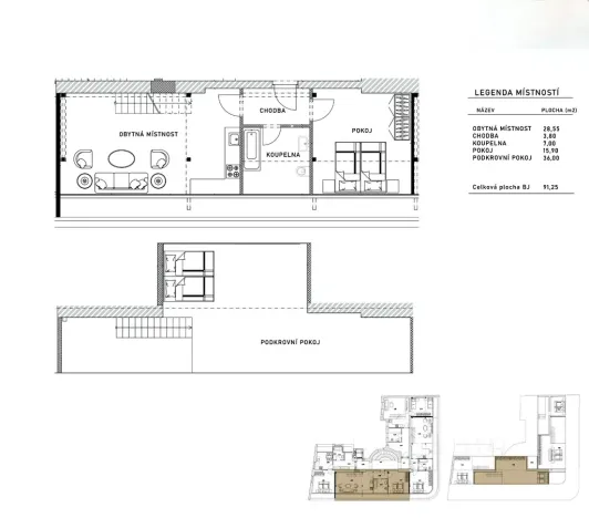 Pronájem bytu 2+kk, Děčín - Děčín IV-Podmokly, Plzeňská, 91 m2