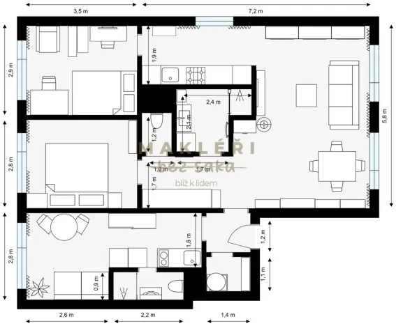 Prodej atypického bytu, Praha, Šimůnkova, 77 m2