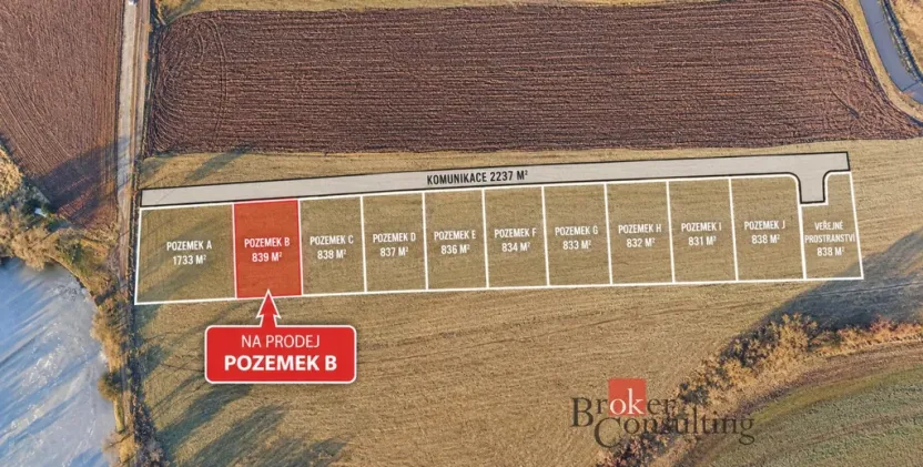 Prodej pozemku pro bydlení, Úherce, 839 m2