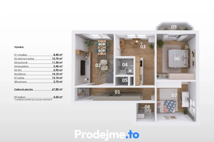 Prodej bytu 3+1, Třebíč, Okružní, 68 m2