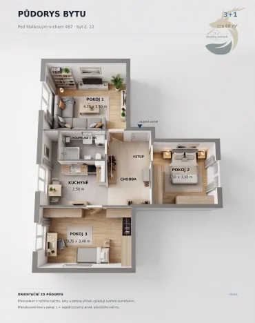 Prodej bytu 3+1, Holýšov, Pod Makovým vrchem, 68 m2