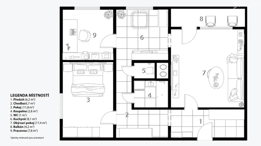 Prodej bytu 3+1, Brno, Vedlejší, 69 m2