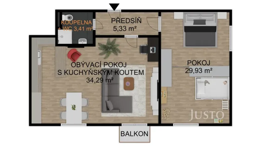 Prodej bytu 2+kk, Písek - Pražské Předměstí, Pražská, 72 m2