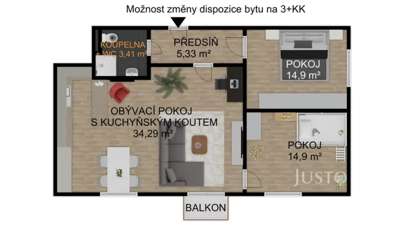 Prodej bytu 2+kk, Písek - Pražské Předměstí, Pražská, 72 m2