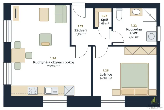 Prodej bytu 2+kk, Krhová, Hlavní, 57 m2