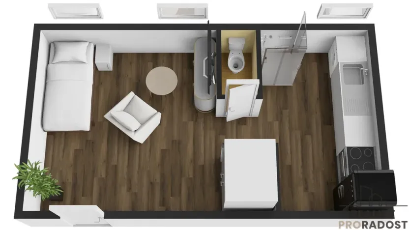 Pronájem bytu 1+1, Břeclav - Charvátská Nová Ves, SNP, 27 m2