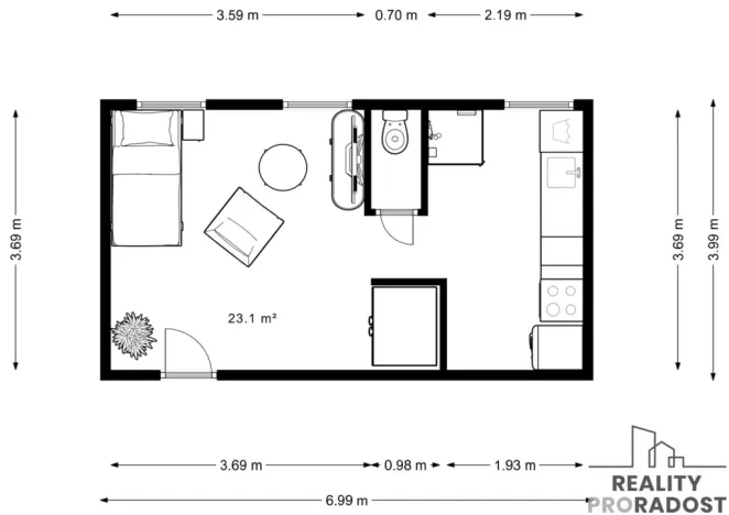 Pronájem komerční nemovitosti, Břeclav - Charvátská Nová Ves, SNP, 26 m2