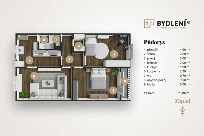 Prodej bytu 3+1, Ústí nad Labem, Příkopy, 74 m2