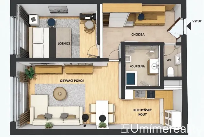 Prodej bytu 2+kk, Praha - Stodůlky, Sezemínská, 43 m2