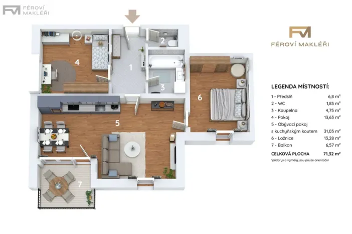 Pronájem bytu 3+kk, Frýdek-Místek, 71 m2